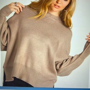 NWT Oversized Womens Windsor Knit Mocha Pullover Sweater size M/L